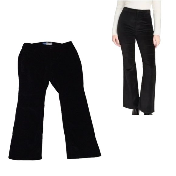 Old Navy Pants - Old Navy Extra High Rise Black Kicker Boot Cut Velvet Pants Size 16 NWT